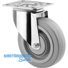 TENTE Lenkrolle Elastik grau Platte 125 mm 250 kg TENTE Lenkrolle Elastik grau Platte 125 mm 250 kg