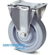 TENTE Bockrolle Elastik grau Platte 200 mm 400 kg