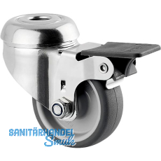 TENTE Lenkrolle Agila TPR/Edelstahl Rückenloch 50 mm 40 kg Feststeller TENTE Lenkrolle Agila TPR/Edelstahl Rückenloch 50 mm 40 kg Feststeller