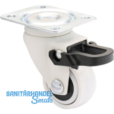 WAGNER Lenkrolle Kunstoff-Rad wei� 25 mm 12 kg Feststeller