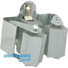 Ger�tehalter verzinkt mit Gummirolle, lose PE grau