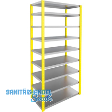 META Steck Grundregal RAL1003 signalgelb 2000x1000x500 mm Fachlast 150 kg