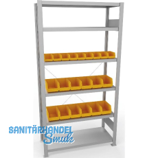 META Steck-Grundregal 2000 x 1000 x 400 mm 6 Fachb�den 150 kg mit 21 Lagerk�sten