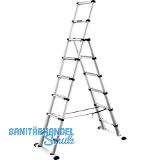 JUST Mehrzweck-Teleskopleiter Telestep 6 + 2 Sprossen 0,71 - 2,3 m