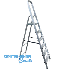Alu Haushaltsleiter mit Plattform Stufen=6 Arbeitshöhe=3,3 m Alu Haushaltsleiter mit Plattform Stufen=6 Arbeitshöhe=3,3 m