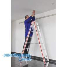 HYMER Alu-Sprossen-Stehleiter Type 6023 Sprossen=2 x 6 L�nge=1,85 m