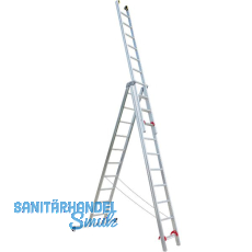 JUST Alu-Mehrzweck Industrieleiter 3-tlg.Type 53 Sprossen=3x 7 Länge=3,26/5,05 m JUST Alu-Mehrzweck Industrieleiter 3-tlg.Type 53 Sprossen=3x 7 Länge=3,26/5,05 m