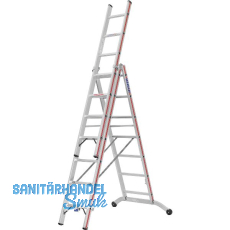HYMER Alu-Allzweckleiter 3-teilig Type 6047 Sprossen= 3 x 7 HYMER Alu-Allzweckleiter 3-teilig Type 6047 Sprossen= 3 x 7