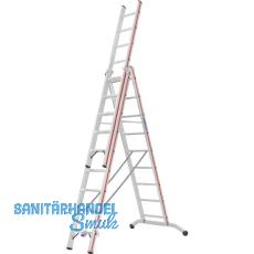 HYMER Alu-Allzweckleiter 3-teilig Type 6047 Sprossen= 3 x 9 HYMER Alu-Allzweckleiter 3-teilig Type 6047 Sprossen= 3 x 9