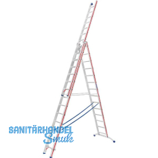 HYMER Alu-Allzweckleiter 3-teilig Type 6047 Sprossen= 3 x 14 HYMER Alu-Allzweckleiter 3-teilig Type 6047 Sprossen= 3 x 14