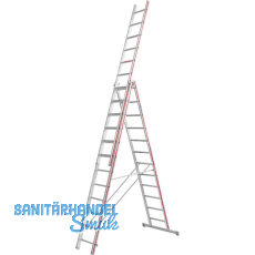 HYMER Alu-Allzweckleiter 3-teilig Type 4047 Sprossen=3 x 12 HYMER Alu-Allzweckleiter 3-teilig Type 4047 Sprossen=3 x 12