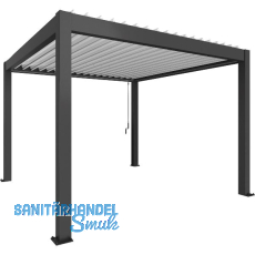 BIOHORT Pergola Gr. 3,5 x 3,5 dunkelgrau/wei�