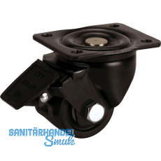 D�RNER + HELMER Lenkrolle Schwarz Radfeststeller Platte 75 mm 600 kg