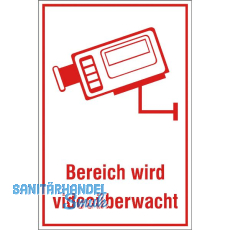 Hinweisschild Bereich wird video�berwacht 200 x 300 mm