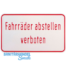 Parkplatzschild Fahrr�der abstellen verboten 250 x 150 mm