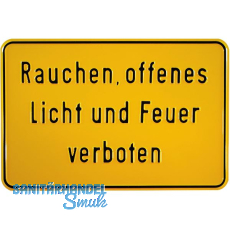 Hinweisschild Rauchen, offenes Licht und Feuer verboten 300 x 200 mm Hinweisschild Rauchen, offenes Licht und Feuer verboten 300 x 200 mm