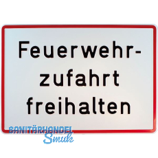 Hinweisschild Feuerwehrzufahrt 500 x 350 mm
