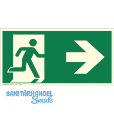 Fluchtwegschild Notausgang Symbol rechts 300 x 150 mm