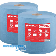 Putzpapier-Rolle IR II primaSOFT blau 2-lagig Packungsinhalt 2 Rollen