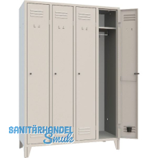 Garderobenschrank Abteilanzahl 4 RAL7035