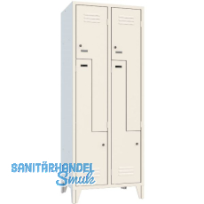Z-Garderobenschrank Abteilanzahl 4 RAL7035 lichtgrau