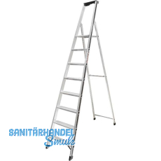 ALU-PRO Stufenstehleiter mit Plattform Type 70026 8 Stufen Länge 2,63 m ALU-PRO Stufenstehleiter mit Plattform Type 70026 8 Stufen Länge 2,63 m