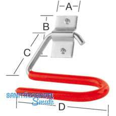 Skihalter verzinkt rot gummiert