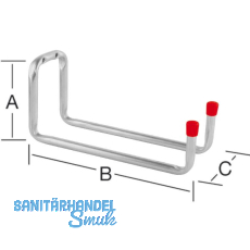 Gerätehalter 120 x 325 x 90 mm verzinkt rote Endkappen Gerätehalter 120 x 325 x 90 mm verzinkt rote Endkappen