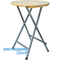 Stehtisch klappbar Metalluntergestell grau Fichte natur ø 800 mm Stehtisch klappbar Metalluntergestell grau Fichte natur ø 800 mm