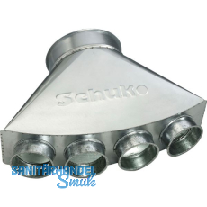 SCHUKO Saugsammler mit 4 Stutzen, Durchmesser 250B x 198A x 138A x 98A x 98A mm