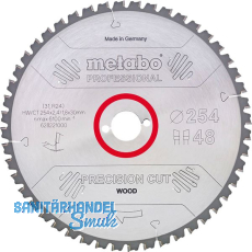 METABO HW-Kreiss�geblatt Precision Cut 254x2,4x30 mm Z48 WZ neg.