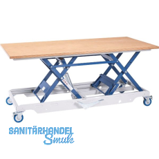 BECK H�henverstellbarer Arbeitstisch HS 300-gross mit Buchenplatte Multiplex