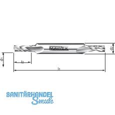 MAWEX VHM-Doppelfr�sbohrer 5X12X65 mm einschneidig spiralig