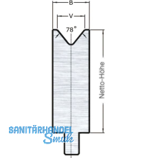 LVD Stone-Radius bei Standard 1-V-Matrize V=6 L=510 78° 280kN LVD Stone-Radius bei Standard 1-V-Matrize V=6 L=510 78° 280kN