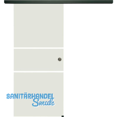 SOLIDO Glasschiebet�r Set Sensita 101, Beschl�ge/Muschelgriff schwarz, 820x2100