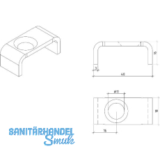 Halteklammer Oberteil f�r Maschenweite 33 x 11 mm