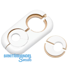 HARO Doppelheizkörperrosette Massivholz Weiß 19/58 mm 3/8” HARO Doppelheizkörperrosette Massivholz Weiß 19/58 mm 3/8”