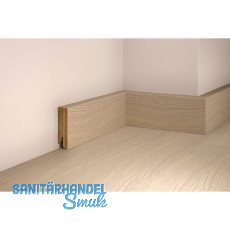 TILO Sockelleiste Eiche Alpin wei�, massiv, versiegelt, geb�rstet 17/50