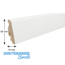 HARO Sockelleiste Massivholzkern weiß foliert strong, 19/58 HARO Sockelleiste Massivholzkern weiß foliert strong, 19/58