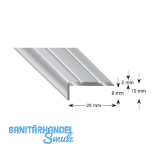 KÜGELE Treppenwinkel Alu silber eloxiert, selbstklebend, 25/10/1000 mm KÜGELE Treppenwinkel Alu silber eloxiert, selbstklebend, 25/10/1000 mm