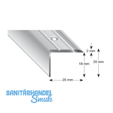 KÜGELE Treppenwinkel Alu silber eloxiert, gelocht, 25/20/1000 mm KÜGELE Treppenwinkel Alu silber eloxiert, gelocht, 25/20/1000 mm