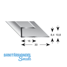 K�GELE Gleitabschlussprofil U Alu silber eloxiert 8/1000 mm