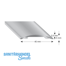 K�GELE Hohlflachprofil Alu silber eloxiert, selbstklebend, 40/2700 mm