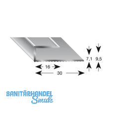 KÜGELE Gleitabschlussprofil U Alu silber eloxiert 7/2700 mm KÜGELE Gleitabschlussprofil U Alu silber eloxiert 7/2700 mm