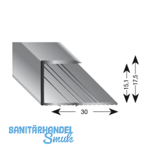 KÜGELE Gleitabschlussprofil U Alu silber eloxiert 15/2700 mm KÜGELE Gleitabschlussprofil U Alu silber eloxiert 15/2700 mm
