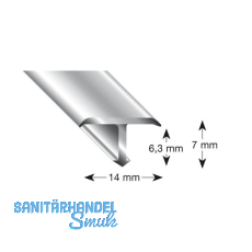 K�GELE T-Profil Alu silber eloxiert 14/7/2700 mm