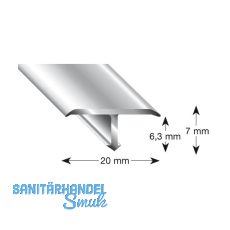 K�GELE T-Profil Alu silber eloxiert 20/7/2700 mm