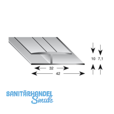 KÜGELE Gleitabschlussprofil H Alu silber eloxiert 7/2700 mm KÜGELE Gleitabschlussprofil H Alu silber eloxiert 7/2700 mm