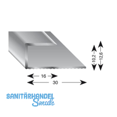 K�GELE Gleitabschlussprofil U Alu silber eloxiert 10/1000 mm