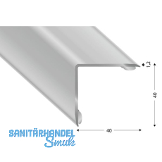 Mauerkantenprofil Edelstahl, selbstklebend, 40x40x1,2 mm, 1500 mm